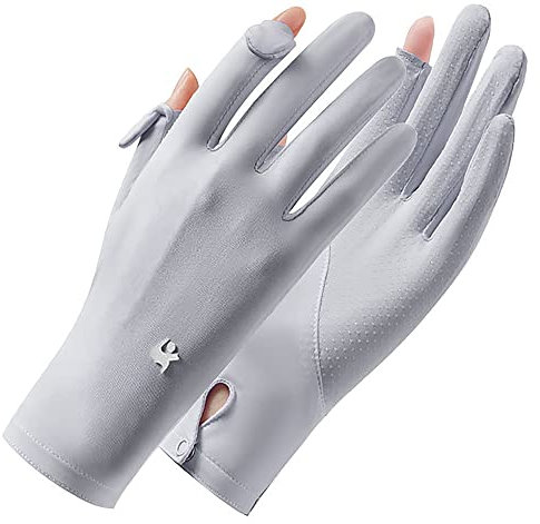 FGSS Guanti da donna Sunblock protezione UV in seta di ghiaccio touchscreen guanti da guida UPF50+ per sport all'aria aperta