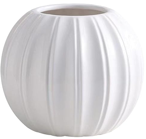 Vase Céramique Simple Forme de Citrouille Décoration pour Fleurs Séchées et Arrangement Floral pour Bureau et Salon