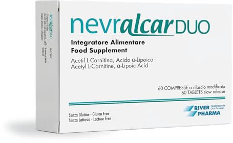 River Pharma® Nevralcar Duo 60 compresse - Integratore alimentare con Acetil L-Carnitina, Acido α-Lipoico