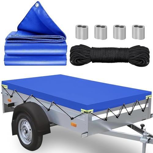 Anhängerplane Flachplane 207.5x114x10cm PVC Anhänger Plane Abdeckplane für Stema BÖckmann PKW Hänger 750 kg