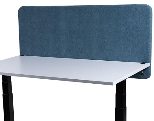 FIX 2 PLACE Panneau de séparation acoustique et brise-vue pour bureau, 140 x 65 cm, vert Teal, tissu de haute qualité, diviseur pour réduire le bruit et la vie privée, protection acoustique,