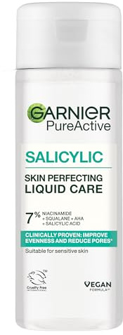 Garnier Salicylic Acid Skin Perfecting Liquid Care Toner, 7% Niacinamide & Squalane, AHA, Reduces Pores & Blemishes, Smooths & Evens Skin, Vegan & Cruelty-Free, 120ml