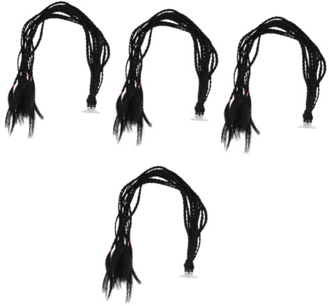 SOLUSTRE 4stücke Dreadlock Ponytail Motorradhelm Zubehör Abnehmbare Dreadlock-Braids Einsetzbar Für Verschiedene Langlebiges Material Stilvolle Farben