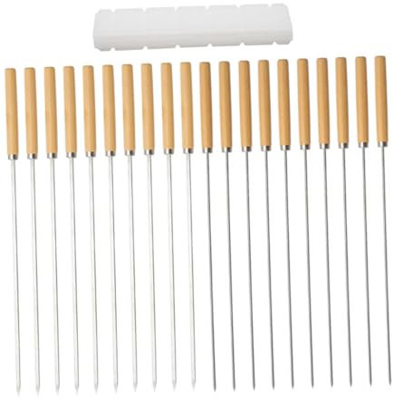 ORFOFE Grillspieße Für Und Gemüse 21-teilig Edelstahl-grillspieße Holzgriffe Schaschlikspieße-set Sicher Und Robust