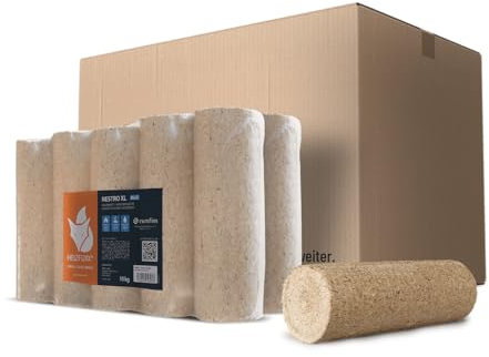 HEIZFUXX Holzbriketts Nestro XL Blue 10kg x 2 Gebinde 20kg 1 Karton Kaminbriketts Ofenbriketts Brennholz Brikett Gluthalter Briketts Paligo
