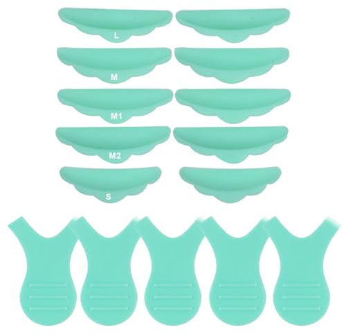 EPRVAUY 5 Stück Wimpern Silikonabstandshalter, Wimpernzange, wiederverwendbare Silikonabstandshalter, und 5 Stück Wimpernbürste, Wimpernzange, Makeup & Beauty Tools