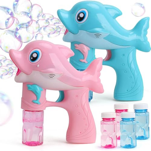 YOTOY 2 Stück Seifenblasenpistole Spielzeug für Kinder Seifenblasenmaschine Bubble Gun Maker Hochzeit Party Badewanne Spielzeug für 3-8 Jahre Kinder Geschenke ab Jahre Mädchen Jungs Geburtstag