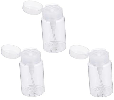 Didiseaon Flacone Pressabile Da 3 Pezzi - Flacone Pressabile Per Nail Art Supporto Per Liquidi Ricaricabile Con Pompa Bocca Larga Per Un Facile Riempimento E Pulizia