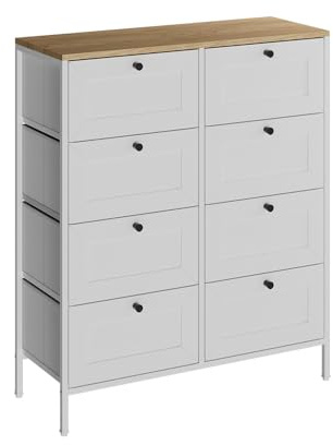 Vicco Kommode Belaro, Weiß, 80 x 95 cm | mit 8 Schubladen, zur Aufbewahrung von Kleidung und Alltagsgegenständen