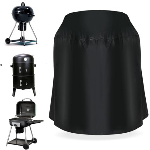 LOORGVEL Copertura Leggera e Resistente per Barbecue Rotonda in Fibra di Poliestere Misura 70x70 Cm per Griglie a Gas e Carbone All'aperto