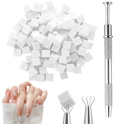Debbery 100PCS Nail Sponges for Ombre, Soft White and Delicate Without Dropping Residue, Sponges Easy Ombre Nail Art Tools, Suitable for Gradient Nail Salon