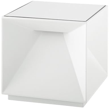 Lumisky Mini-Tischleuchte, Würfel, Aluminium, Weiß, LED, warmweiß, dimmbar, Cubox Mini White, Höhe 8 cm