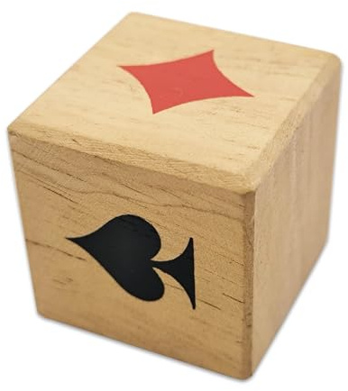LEDELIRANT – Dé d’Atouts Belote | 3,5 cm | Marqueur Atout | Bois Massif d'Hévéa | Fabrication Artisanale | Accessoire Belote, Coinche, Contrée | Fabrication Artisanale