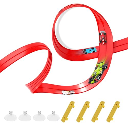 Juego de - 5 Metros, Pista de Juguete, Interactivo | Pista de Carreras, de Carreras de Autos para niños, Desarrollo de Habilidades motoras, Juego imaginativo, guardería, Sala de Juegos,
