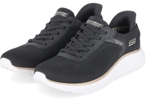 Skechers - Zapatillas Deportivas,Cordones,Sneakers,Rejilla,Suela Blanca de Goma,con cuña,Calada,de Tela para: Mujer Color: BKGD Talla:35