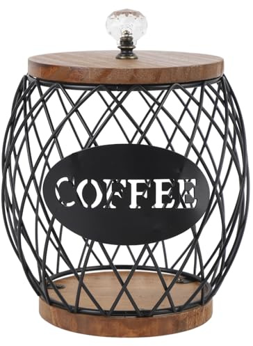 Porte-capsules de café élégant en forme de fruit, rangement de dosettes avec couvercle de Base en bois, décoration de la maison (Noire)