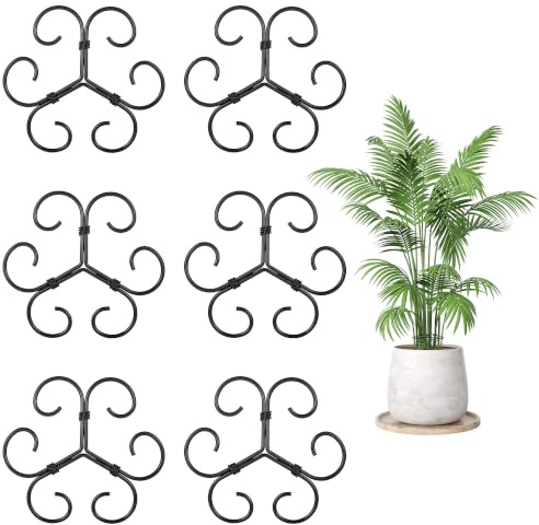 6Pcs Plant Support for Indoor Plants, Metal Monstera Support(Black) | Reusable Plant Support Clips for Thriving Growth, Houseplant Stem Supports for Climbing Plants, Tomato, Potted Flowers