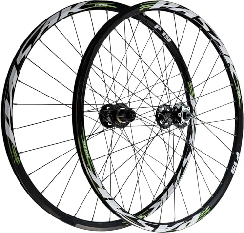 MTB Hjulsats Aluminiumlegering Quick Release Skivbroms HG Hub Mountain Bike Wheel Fit 26/27,5/29 tum, kompatibla 7-12 växlar fram och bak mountainbikehjul(Black,27.5in)