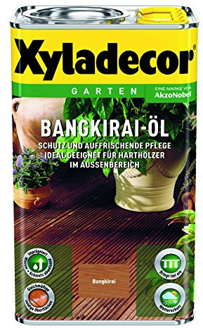 Xyladecor Bangkirai-Öl, Geruchsmildes Pflegeöl zum Schutz und Auffrischung von Bangkirai-Holz im Außenbereich, 5 l