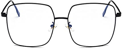 Anti Blaulicht Brille Rechteckig Vintage Metall Unisex Transparente Linsen Blaulichtfilter Für Computer/Smartphones/Tablets