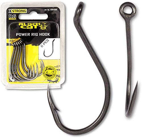 #6/0 Black Cat Power Rig Haken DG Coating 6Stück