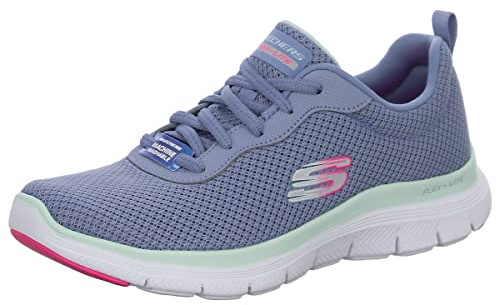 Skechers Damen Flex Appeal 4.0 Brilliant View Sneaker, Slate Mesh Trim, 38.5 EU