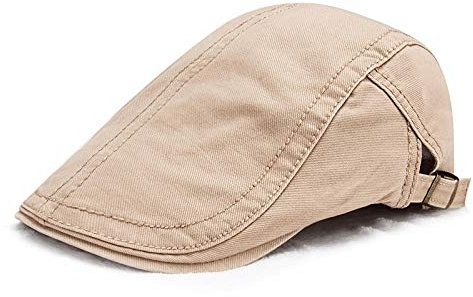 WQZYY&ASDCD Barett Cap Baskenmütze Schirmmütze Mode Hut Casual Herren Einfarbig Schirmmütze Damen Einfache Baskenmütze Trendy-Beige_One Size