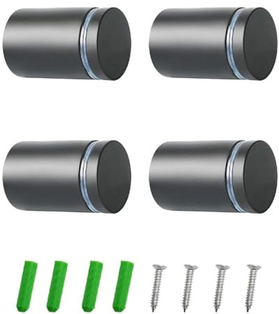 SRJQXH 4 Stück Abstandhalter Wand, 19 X 26 mm Abstandshalter Edelstahl, Schwarz Edelstahl Abstandhalter, Abstandshalter Wand, für Montieren und Befestigung des Glases