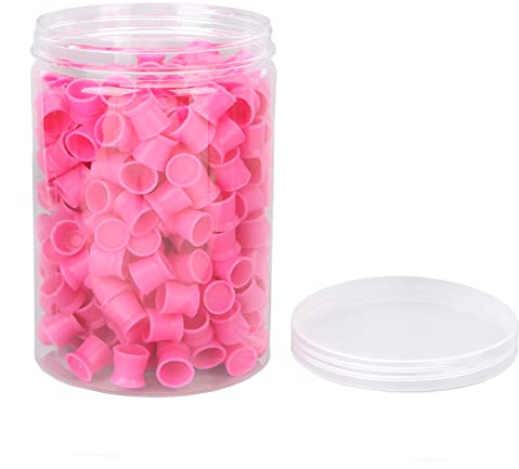 Tinte Tassen Einweg, 300pcs Einweg Silikon Tattoo Tinte Kappen Tassen Kleine Tattoo Pigment Cup Augenbraue Eyeliner Lip Farbe Tinte Pigment Cup Kunststoff Tinte Container für Tattoo Tinte Tattoo Suppl