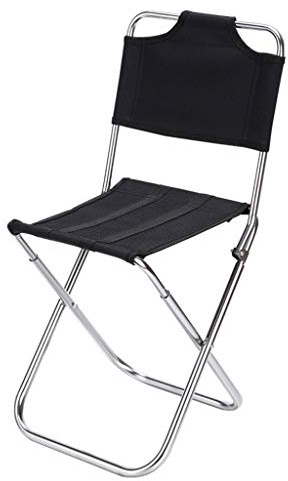 KAREN66 Klappstuhl Leicht Tragbar Campingstuhl Faltstuhl Gartenstuhl Strandstuhl Anglerstuhl Camping Angeln Outdoor BBQ Beach Seat, Max Hold bis 150 Kg (Black, One Size)