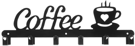 NIZEAMI Supporto per Tazza da Caffè un Parete, Segno per Bar, Porta Tazze da Caffè, Gancio per Tazza con Segno di Caffè, Porta Tazzine da Caffè Salvaspazio Pensile