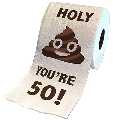 Lustige Toilettenpapierrolle, 30.-60. Happy Prank Toilettenpapier Geburtstagsgeschenke für Frauen Männer (50.)