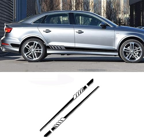 SUKORI Karosserie-Seitenstreifen-Aufkleber,für Audi A3 8P 8V A4 B6 B8 B7 A6 C5 C6 C7 Q5 Q7 TT,Auto-Karosserie-Tür-Dekor-Aufkleber,Vinyl Aufkleber Außenzubehör