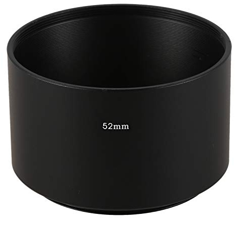 Foemey Filtro de cámara atornillado de 52 mm de metal para parasol de objetivo
