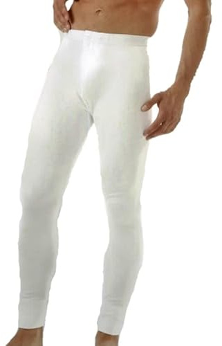 Set 2 Mutande Lunghe Lana E Cotone Uomo; Calzamaglia Termica, Made in Italy; Mutandoni Invernali Intimo Termico (IT, Testo, M, Regular, Regular, Bianco)