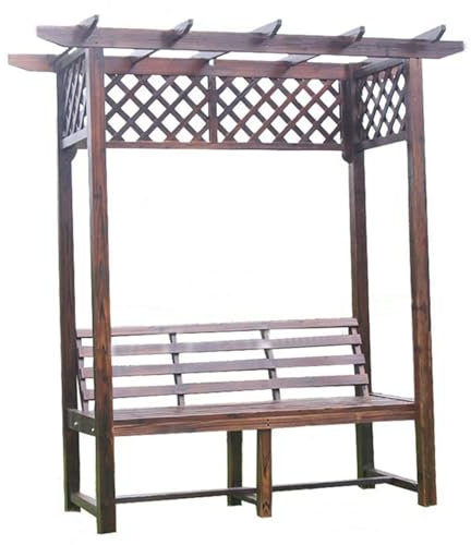 Arche De Banc De Jardin, Banc D'extérieur en Bois Naturel À 2 Places, Siège À Lattes Toutes Saisons pour Plantes Grimpantes, Cour, Pelouse, Parc, Patio