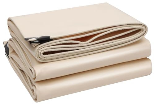 Plane PVC, wasserdicht, 1,5 x 3 m, 2 x 2 m, 2 x 3 m, strapazierfähige Plane mit verstärkten Kanten, beige Planen zur Gewächshausisolierung, Poolabdeckung(1.5x2m)