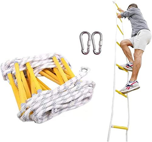 PNAJFUEL Sicherheitsleiter, Sicherheitsleiter, Rettungsleiter, Feuerleiter Für Schrägdächer, Tragbare Feuerstrickleiter/15M/49Ft