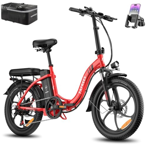 Fafrees F20 Folding Electric Bike for Adults, 36V 16Ah/18AH Removable Battery Ebike for Men and Ladies, 20 * 3.0 INCHES Fat Tire Pedal Assist E Bike, UK Stock