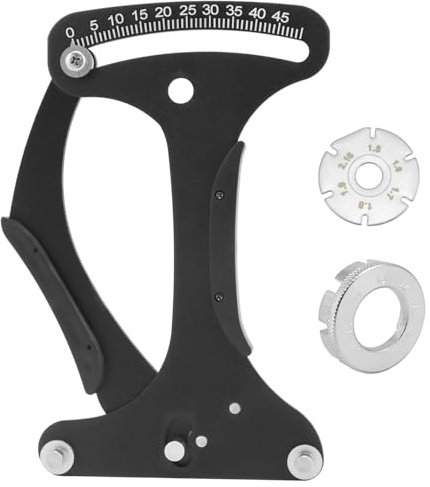 QWORK® Bike Spoke Tension Meter, Aluminum Alloy Bike Spoke Calibration Tool, for Round Spokes, Flat Spokes