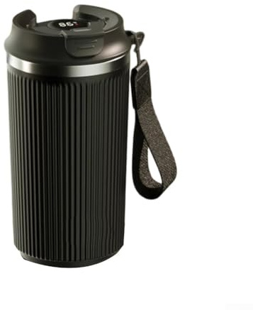 Tazza da caffè auto-mescolante, tazza da caffè isolata con coperchio a tenuta stagna, tazza termica in acciaio inox da 500 ml per mescolare latte, cioccolata calda (nero)