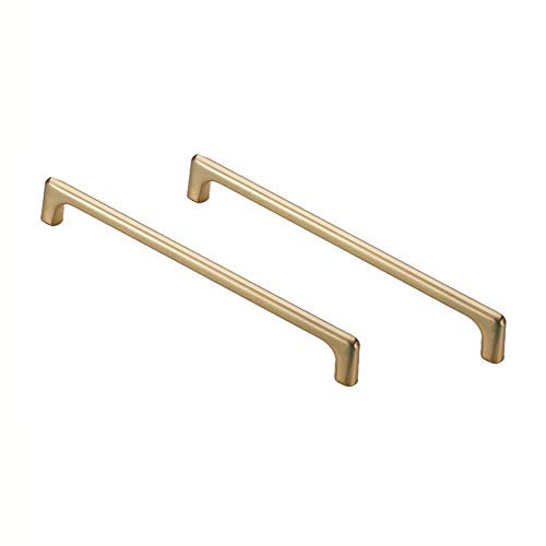 Versatile Cabinet Knobs,Copper Cabinet Knobs,Drawer Handles,Wardrobe Handles,2 Pack Cabinet Handles Cupboard Handles Drawer Handles Kitchen Door Handles Square Handles(Gold,Single Hole 2)(Brushed Bras
