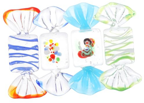 DECOMELODY 4pcs Glass Sweets Candy Ornaments Retro Sweet Style for Home and Party Decorations Random Style
