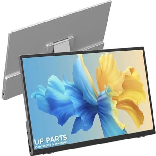 UP PARTS Monitor Portatile, Schermo portatile, Monitor portatile per laptop, 156AS – 15.6 Alluminio Full HD 1920x1080, IPS, USB-C e HDMI, Ultra Sottile, Leggero,Con Altoparlanti, Azienda italiana