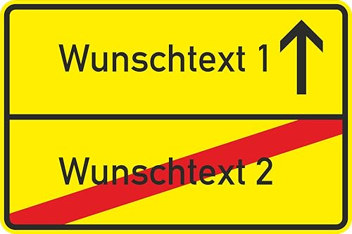 Ortsschild personalisierbar mit eigenem Text oder Namen | Verkehrszeichen-Qualität | 2mm Aluminium | Kein billiges PVC/Plastik | Witterungsbeständig (Variante 1, 450 x 600mm)