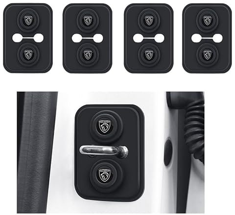 ZHOUFUDA 4pcs Car Silicone Door Latch Protective Cover for Peugeot 207/207 CC/207 SW/Expert 2009-2023, Silent Shock Pads, Car Door Lock Latches Cover Protector, Car Accessories