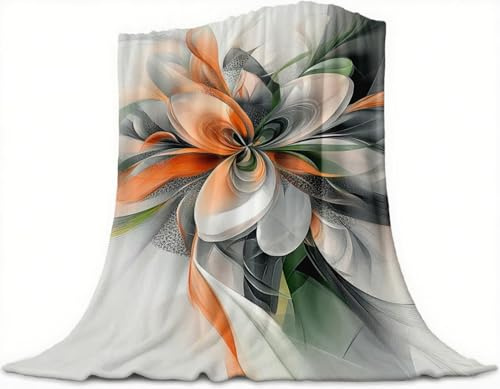 Flor Manta Franela 100x70cm, Arte Manta Sofa Verano para Sillones, Cobija para Cama Individual, Cálido y Esponjoso para Todas las Estaciones, Sofá Cobija Grande, Decor Home, Regalo Mujer,Model224