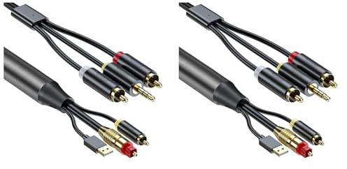 Agwuoetr 2X Câble de Conversion Audio Numérique vers Analogique, SPDIF Numérique/Optique et Coaxial vers Analogique L/R et Câble Audio Stéréo AUX 3,5 Mm