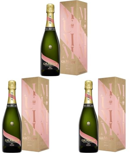 G.H. Mumm Le Rosé Champagne including Gift Box, 75cl (Pack of 3)