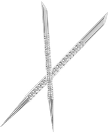 NOLITOY 2 piezas Empujadores de Cutículas de Acero Inoxidable para Manicura y Pedicura Herramientas Prácticas para Eliminar Muerta y Alisar Uñas Diseño Ergonómico Antideslizante para